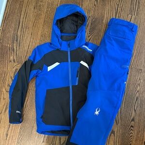 Spyder Youth Blue and Black Ski Set